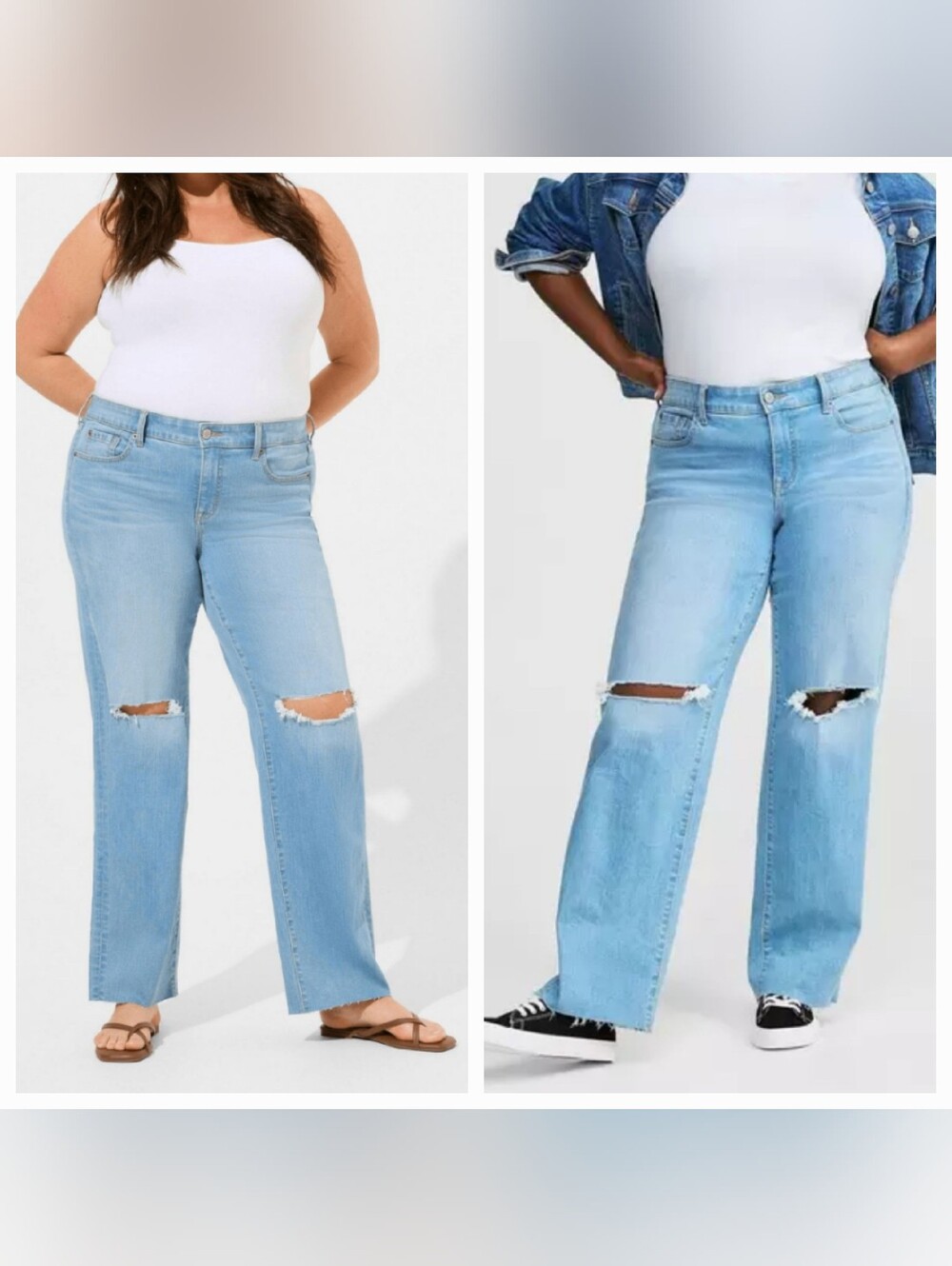 TORRID JEANS PERFECT WIDE LEG VINTAGE STRETCH DISTRESSED RAW HEM PLUS SIZE 22